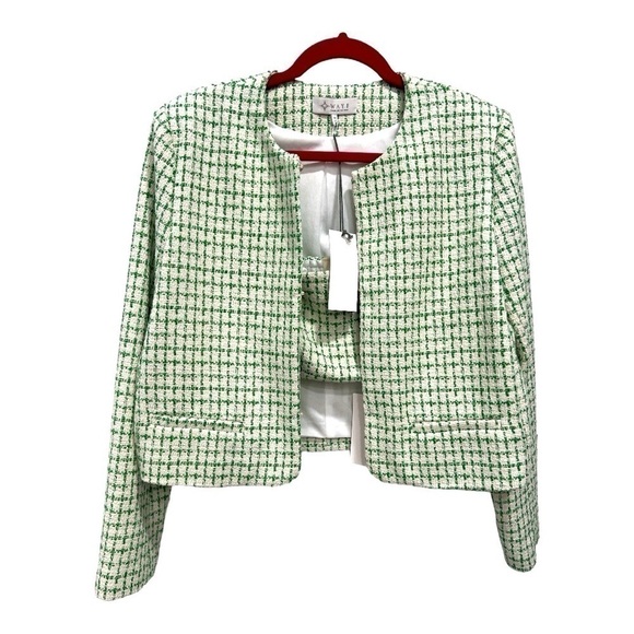 Wayf Where Are You From Cropped Jacket Set Green/Cream NWT Women’s Size M - Picture 5 of 16